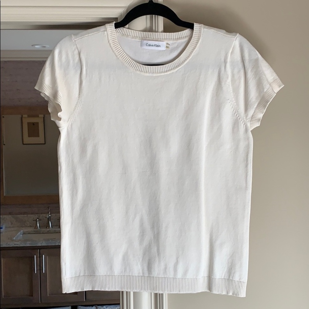 CK Collection Cream Knit Top Tee